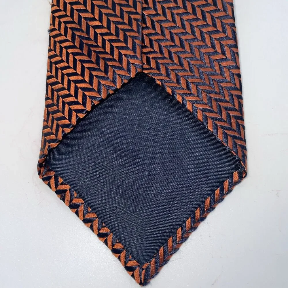 Vintage John Braye Mens 100% Silk Tie Geometric Handmade France 3.5” x 58”